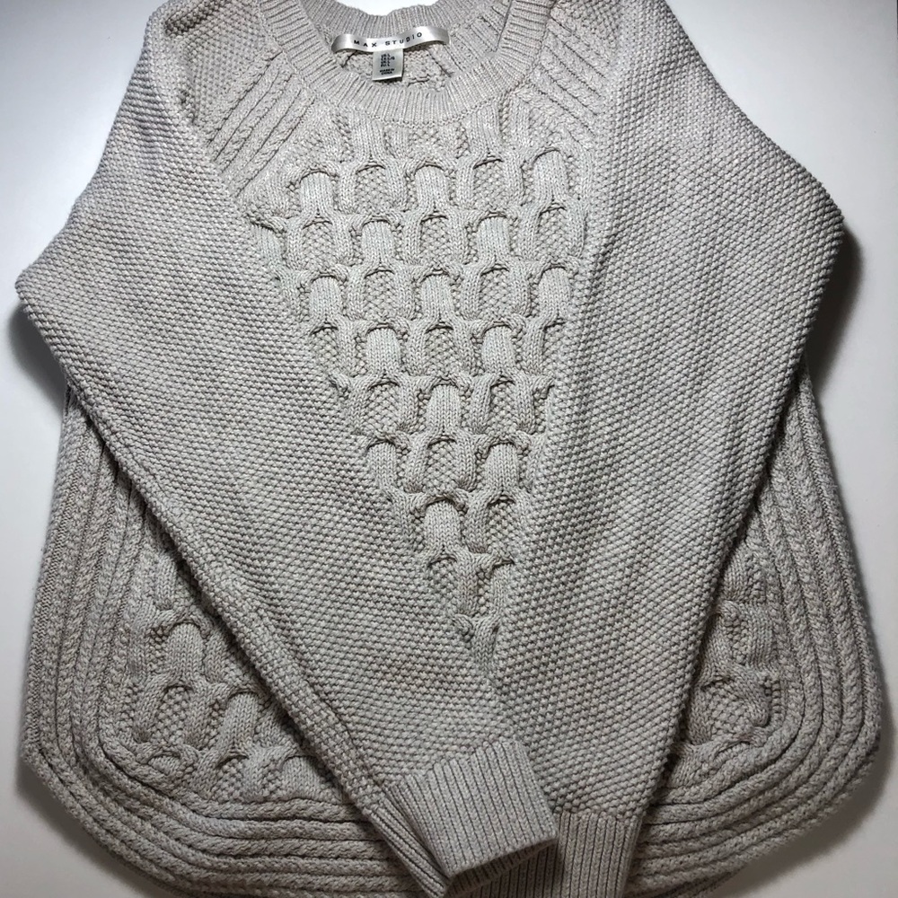 Max studio cream waffle knit sweater